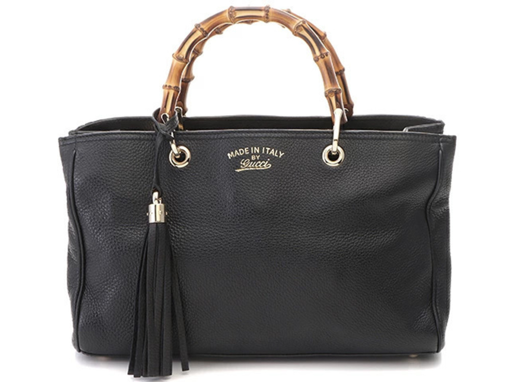 Gucci Bamboo Leather Black Tote Bag